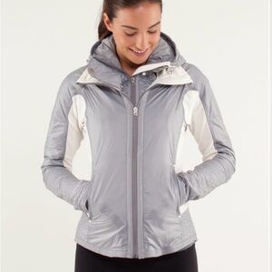 Lululemon Bundle Up Silver and White Jacket
